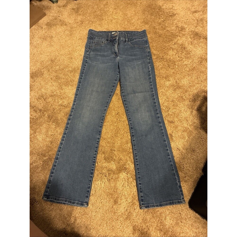 Next Womens US 12 Blue High Rise Boot Cut Jeans Stretch Casual